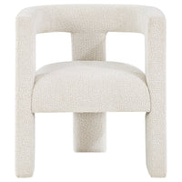 Hellen Accent Side Chair, Fully Upholstered in Soft White Boucle Fabric  - BM318985