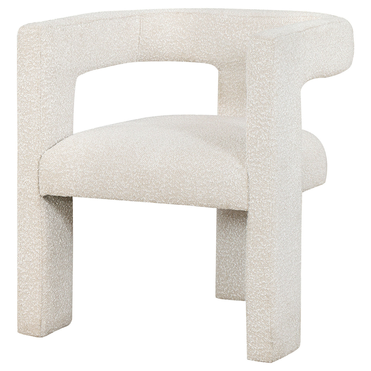 Hellen Accent Side Chair, Fully Upholstered in Soft White Boucle Fabric  - BM318985