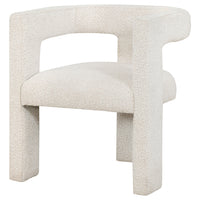 Hellen Accent Side Chair, Fully Upholstered in Soft White Boucle Fabric  - BM318985