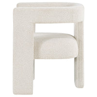 Hellen Accent Side Chair, Fully Upholstered in Soft White Boucle Fabric  - BM318985