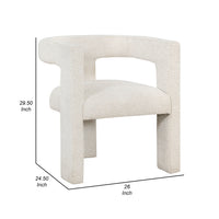 Hellen Accent Side Chair, Fully Upholstered in Soft White Boucle Fabric  - BM318985