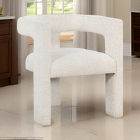 Hellen Accent Side Chair, Fully Upholstered in Soft White Boucle Fabric  - BM318985