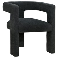 Hellen Accent Side Chair, Fully Upholstered in Black Boucle, Foam Cushion  - BM318986