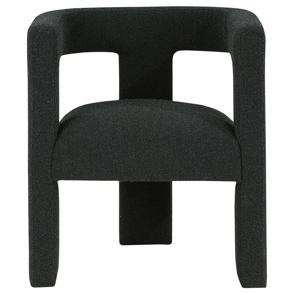 Hellen Accent Side Chair, Fully Upholstered in Black Boucle, Foam Cushion  - BM318986