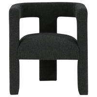 Hellen Accent Side Chair, Fully Upholstered in Black Boucle, Foam Cushion  - BM318986