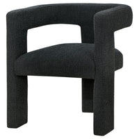 Hellen Accent Side Chair, Fully Upholstered in Black Boucle, Foam Cushion  - BM318986