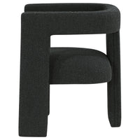 Hellen Accent Side Chair, Fully Upholstered in Black Boucle, Foam Cushion  - BM318986