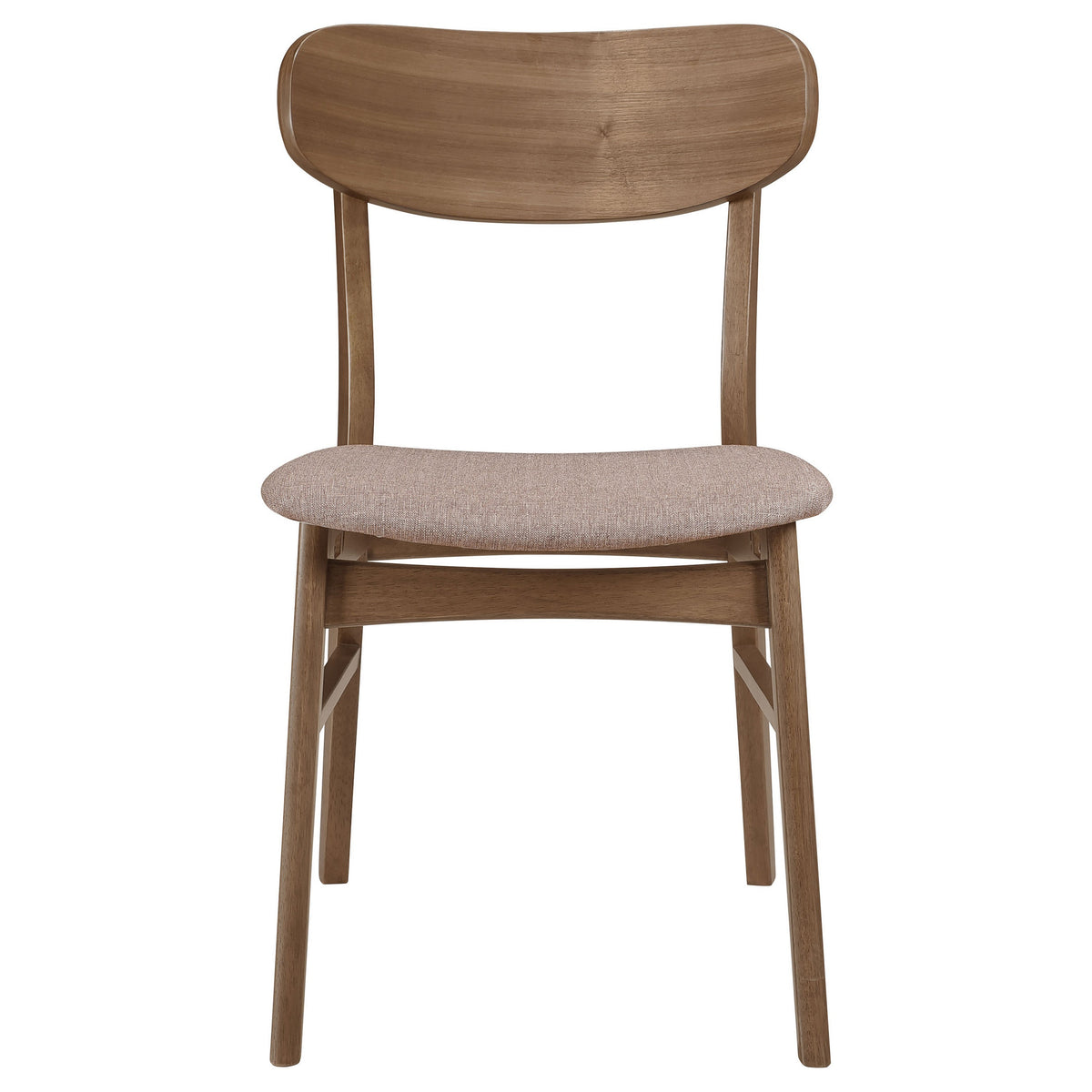 Dora Dining Chair Set of 2, Brown Fabric, Walnut Brown Wood, 19 Inch