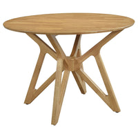 Evans Dining Table, Round Top, Angled Base, Walnut Brown Hardwood, 42 Inch  - BM319025