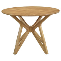 Evans Dining Table, Round Top, Angled Base, Walnut Brown Hardwood, 42 Inch  - BM319025