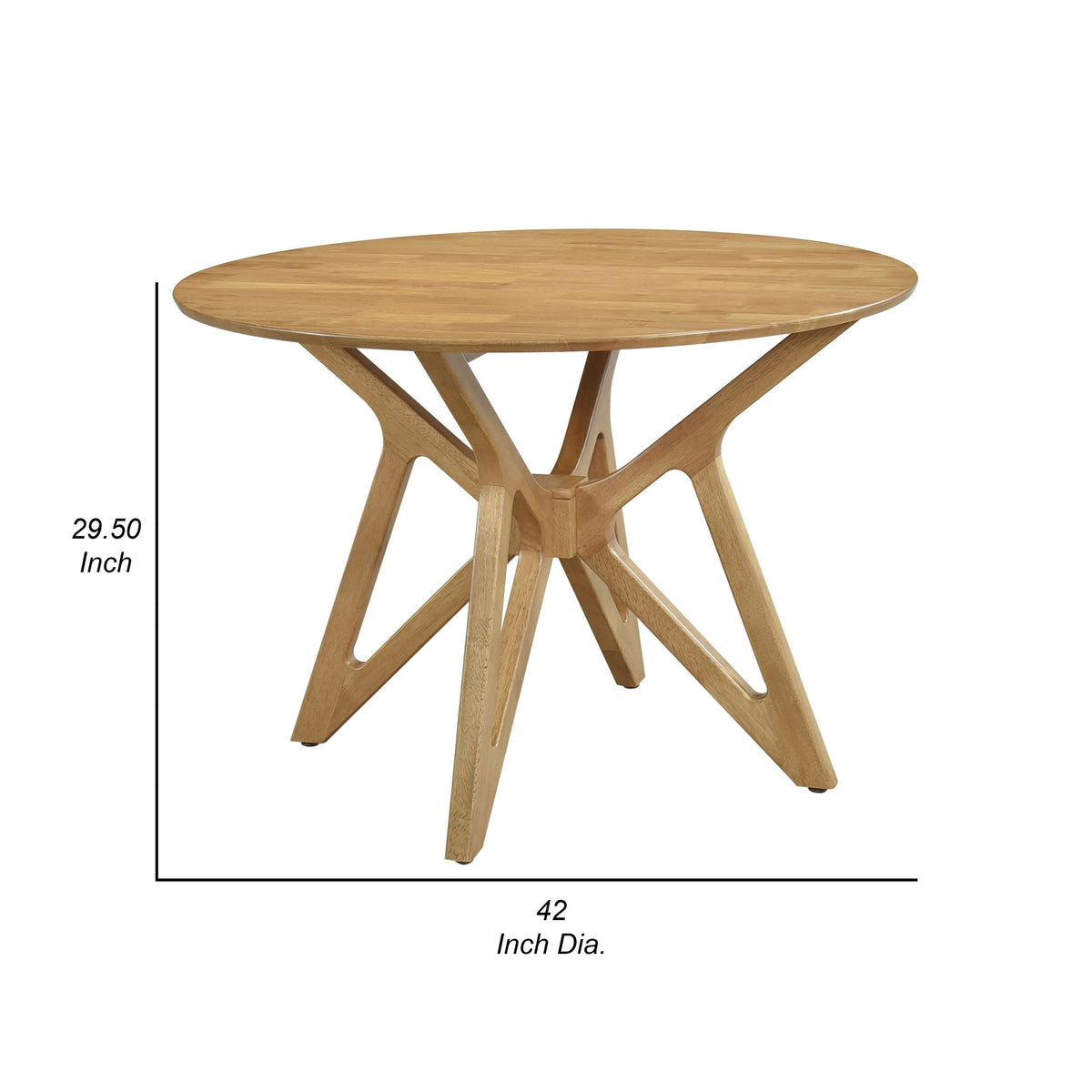 Evans Dining Table, Round Top, Angled Base, Walnut Brown Hardwood, 42 Inch  - BM319025