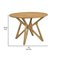 Evans Dining Table, Round Top, Angled Base, Walnut Brown Hardwood, 42 Inch  - BM319025