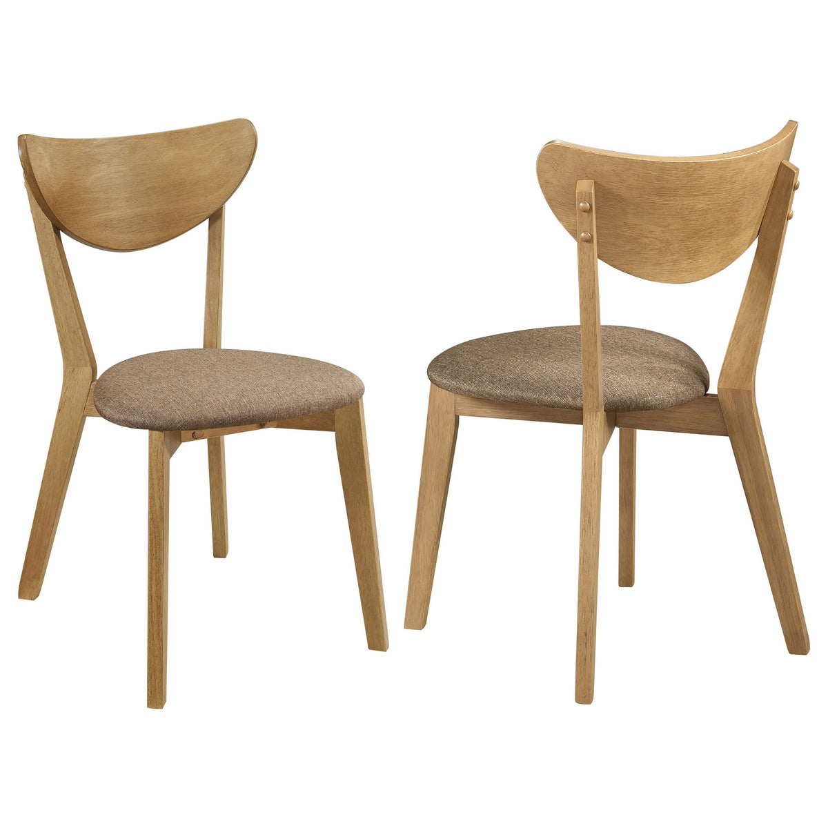 Evans Dining Chair Set of 2, Brown Fabric, Walnut Brown Hardwood, 17 Inch  - BM319026