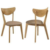 Evans Dining Chair Set of 2, Brown Fabric, Walnut Brown Hardwood, 17 Inch  - BM319026