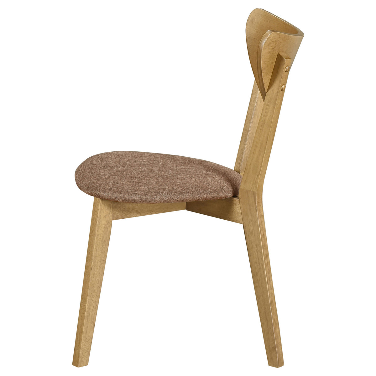 Evans Dining Chair Set of 2, Brown Fabric, Walnut Brown Hardwood, 17 Inch  - BM319026