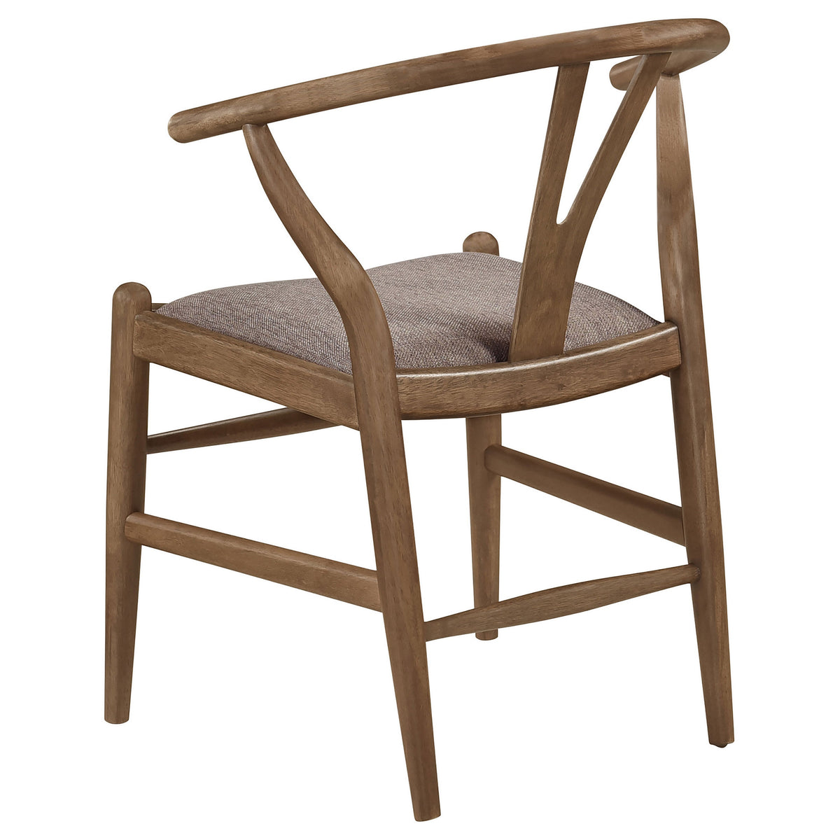 Ellie Dining Chair Set of 2, Y Shape Back, Fabric Seats, Walnut Brown  - BM319028