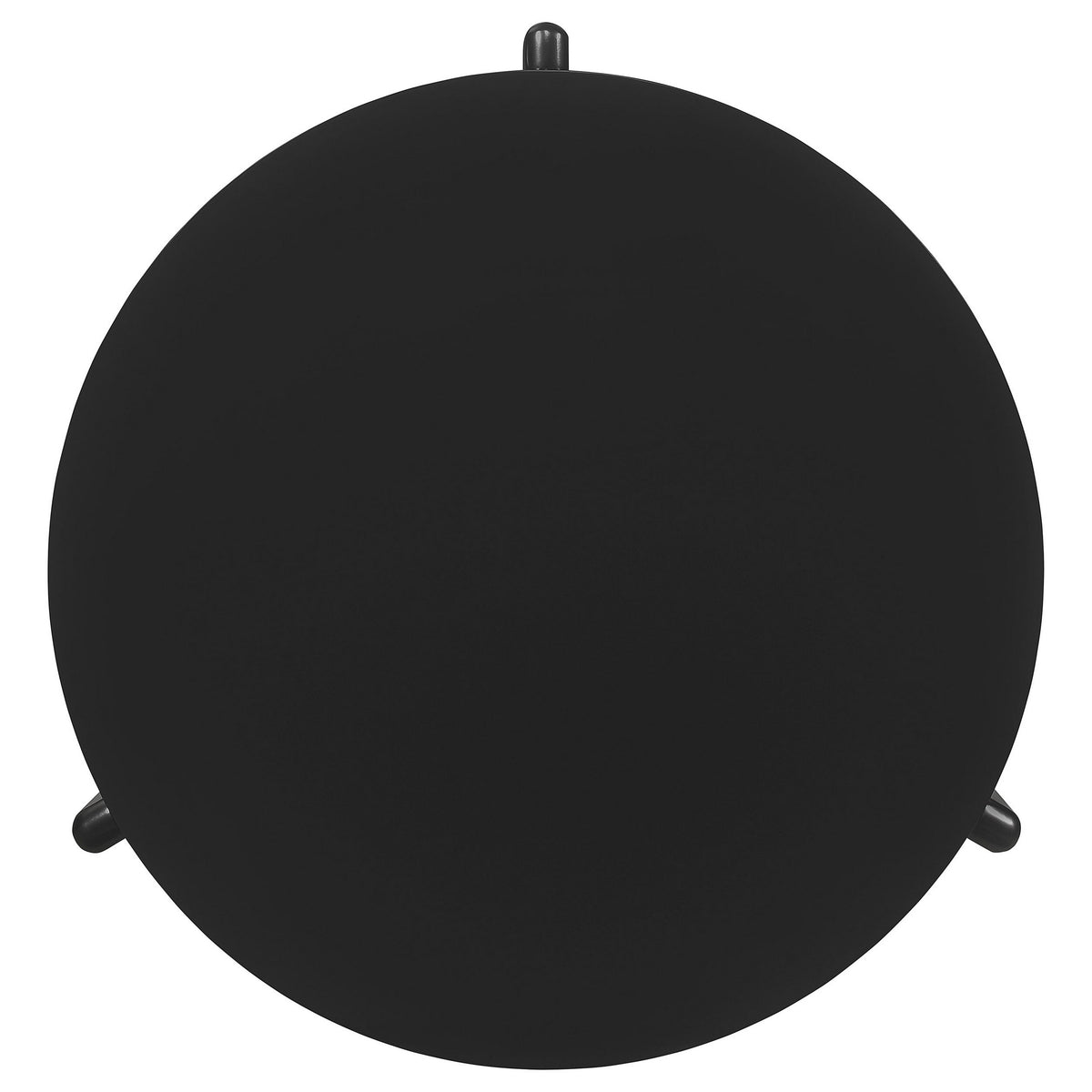 Kiya Coffee Table, 39 Inch Round Top, Black Solid Wood Frame, Panel Legs  - BM319075