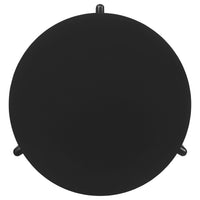 Kiya Coffee Table, 39 Inch Round Top, Black Solid Wood Frame, Panel Legs  - BM319075