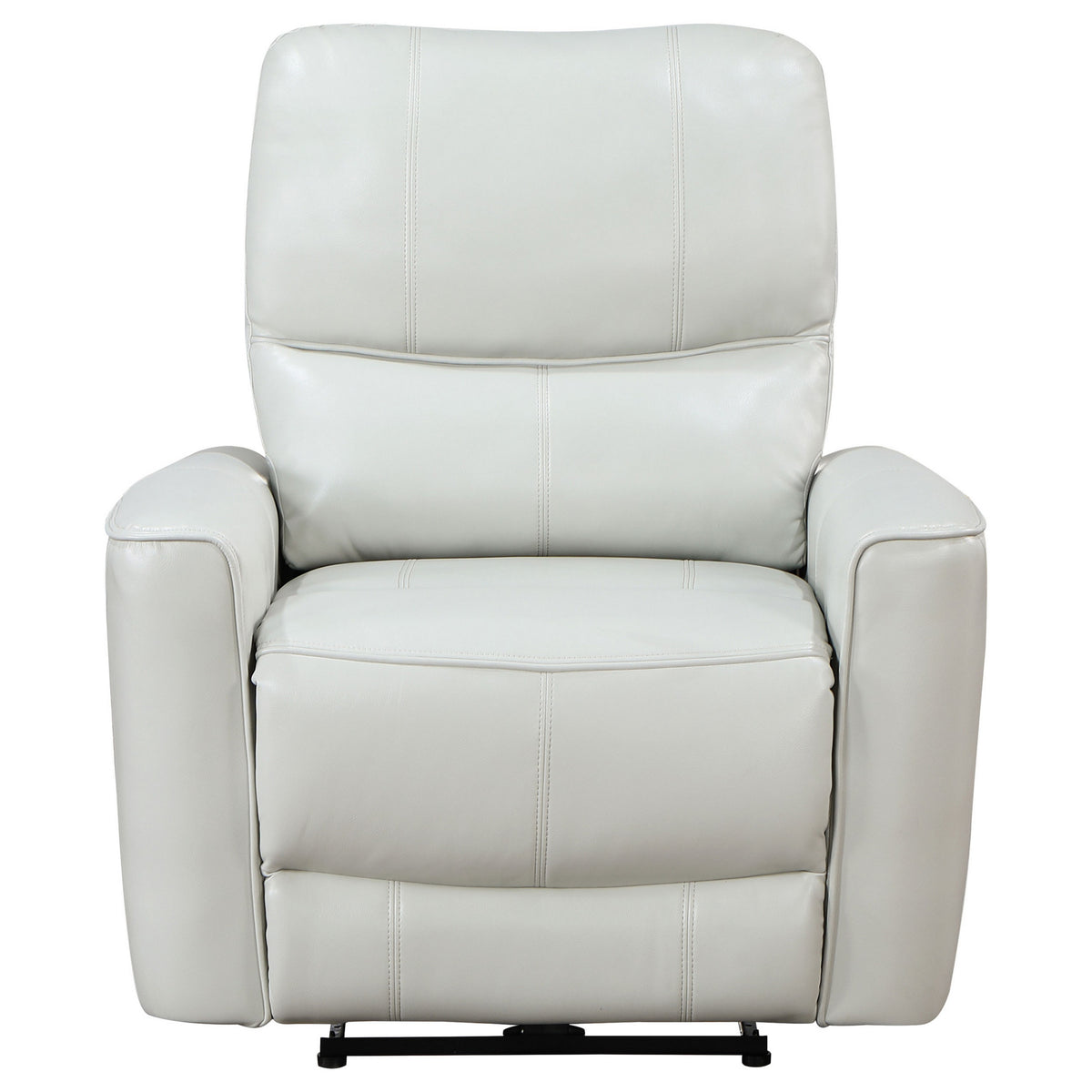 Lima Power Recliner Chair, Ivory Faux Leather, USB Port, Foam Cushions  - BM319107