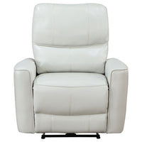 Lima Power Recliner Chair, Ivory Faux Leather, USB Port, Foam Cushions  - BM319107