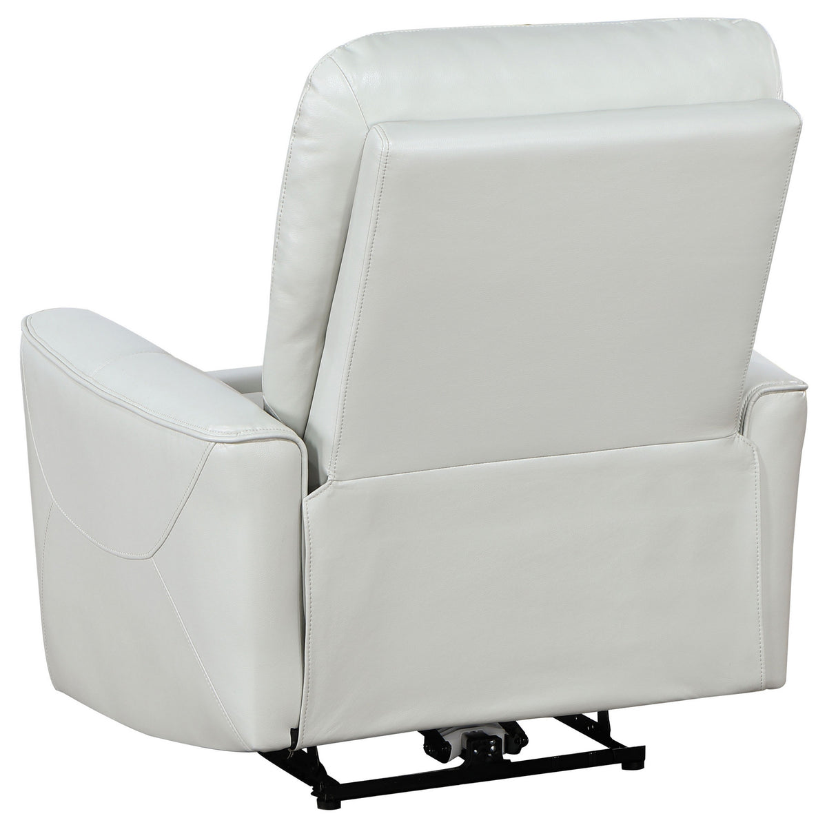 Lima Power Recliner Chair, Ivory Faux Leather, USB Port, Foam Cushions  - BM319107