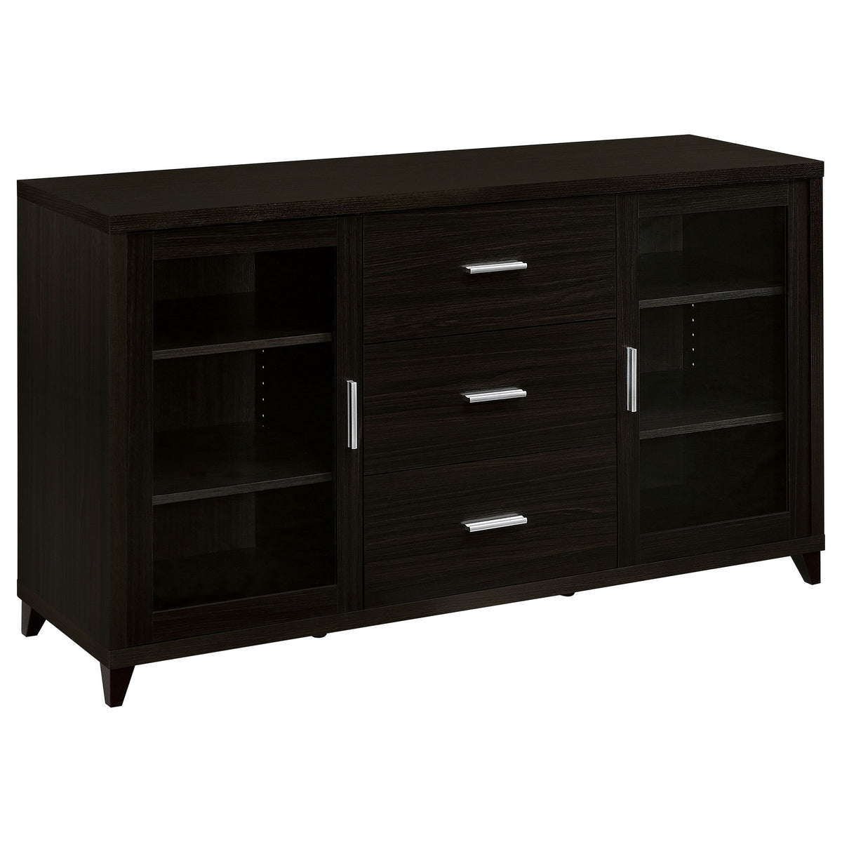 TV Entertainment Center, Console, 2 Media Towers, Bridge, Cappuccino Brown