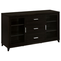 TV Entertainment Center, Console, 2 Media Towers, Bridge, Cappuccino Brown