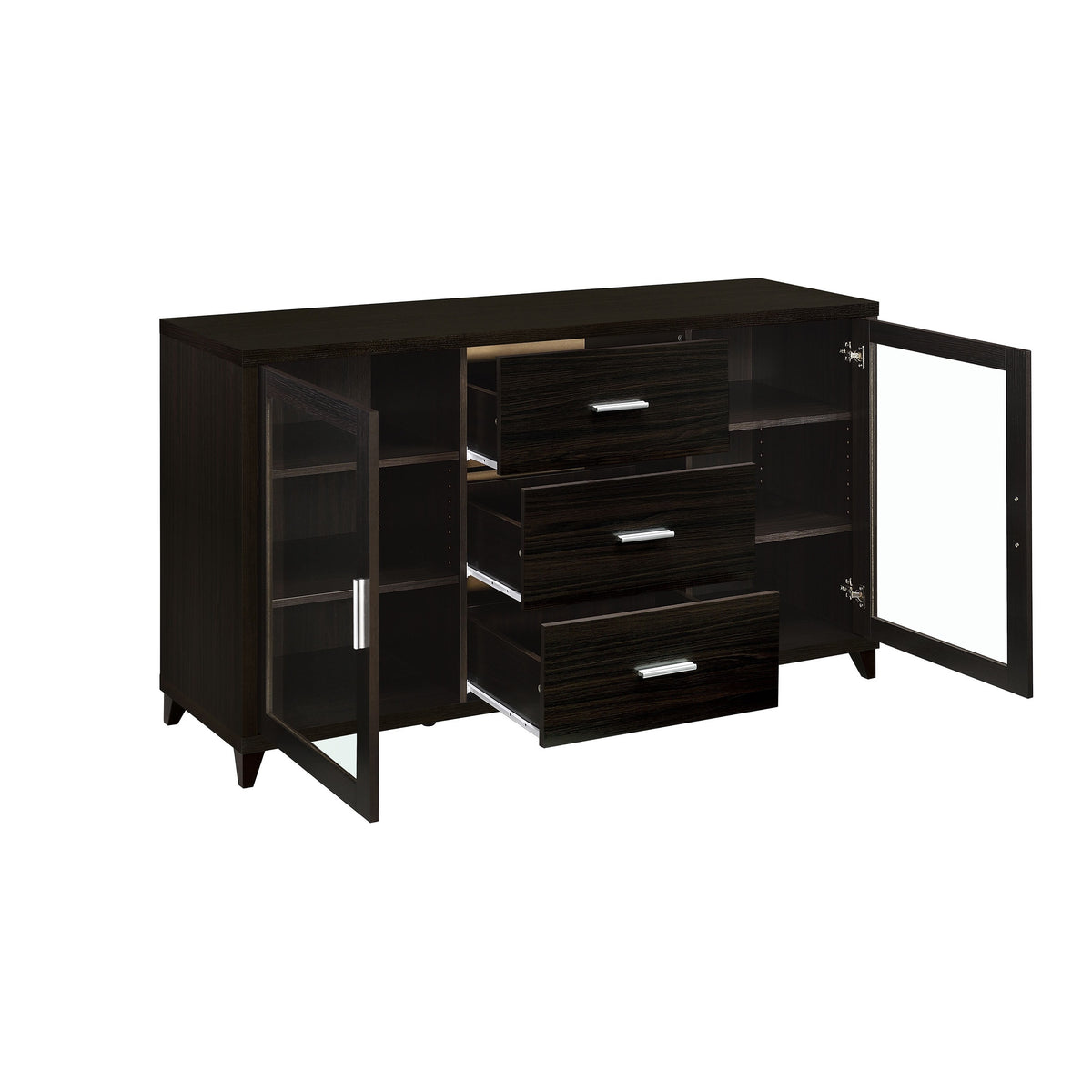 TV Entertainment Center, Console, 2 Media Towers, Bridge, Cappuccino Brown