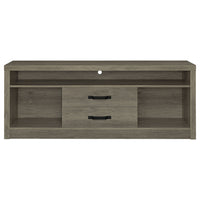 TV Entertainment Console with 2 Media Tower, 8 Compartments, Driftwood Gray