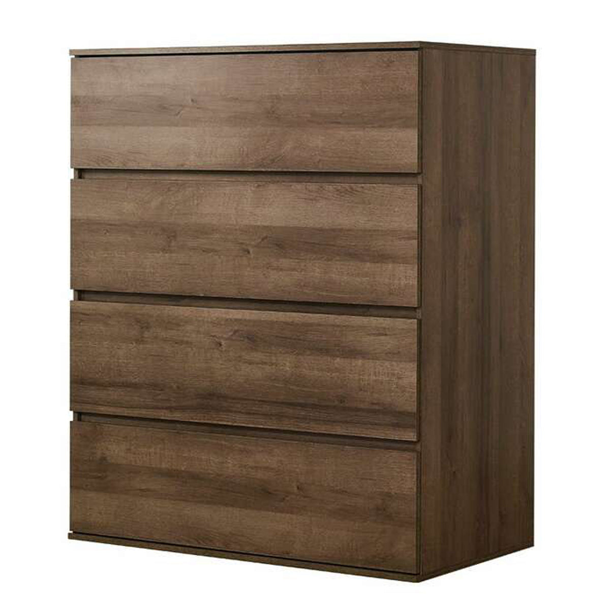 Lina Tall Dresser Chest, 4 Self Closing Drawers, Narrow Bar Handles, Brown-BM319188