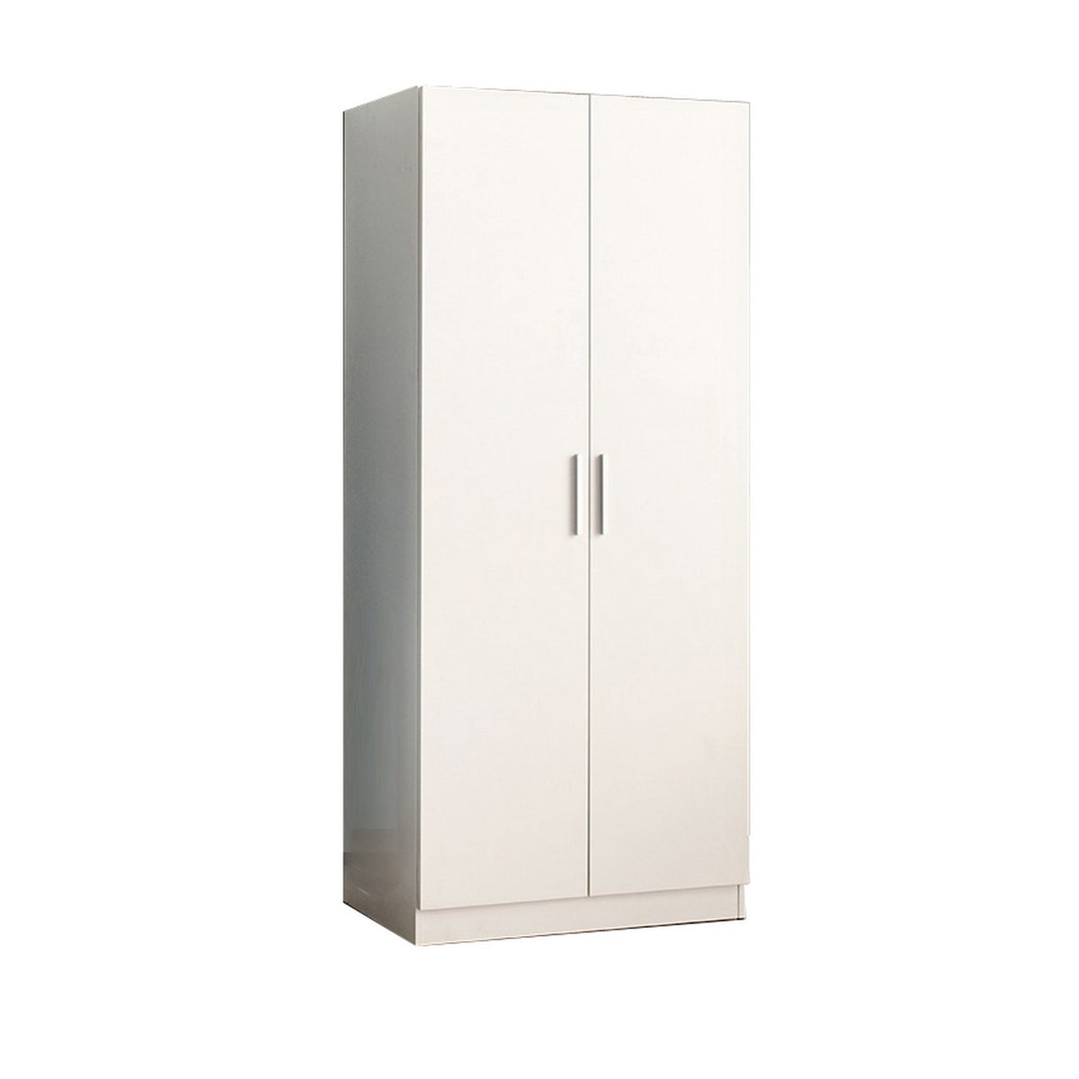 Avy Standing Closet with 2 Hanging Bar and 5 Shelves, Double Door, White-BM319198