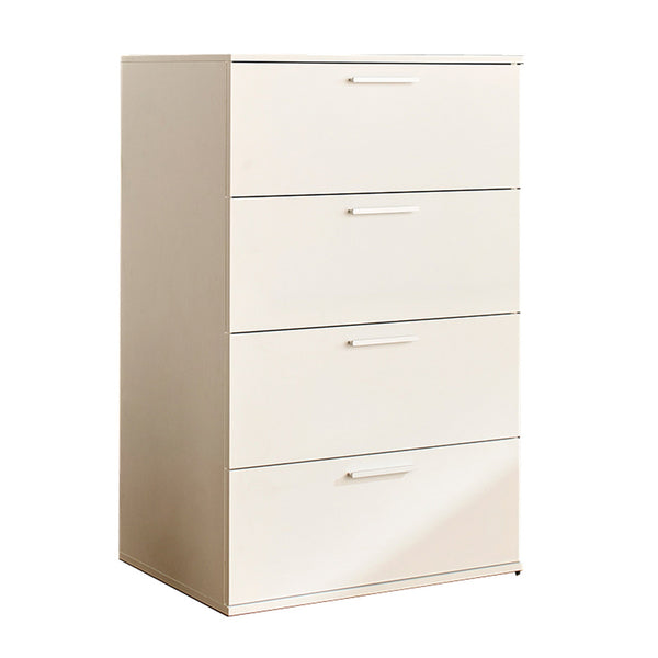 Levy Tall Dresser Chest, 4 Jumbo Drawers, Farmhouse White Wood Finish-BM319202