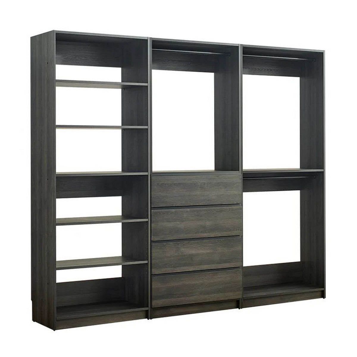 Dee Modular Freestanding Closet System, 4 Drawers, 5 Shelves, Dark Gray -BM319220
