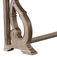 Gia Sofa Table, 50 Inch Rectangular, Carved Details, Brown Solid Wood - BM319506