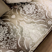 Catie Accent Chair, Beige Rolled Arms, Nailhead, Cherry Brown Solid Wood - BM319521