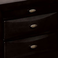 Simo Nightstand, Spacious Top, Metal Knobs, 3 Drawers, Black Solid Wood - BM319525