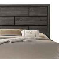 Erica Full Size Bed, Gray and Black Wood Finish, Panel Style Headboard - BM319533