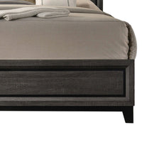 Erica Twin Size Bed, Gray and Black Wood Finish, Panel Style Headboard - BM319535
