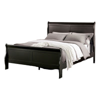 Ryla Full Size Bed, Sleigh Panel Headboard and Footboard, Black Solid Wood - BM319575