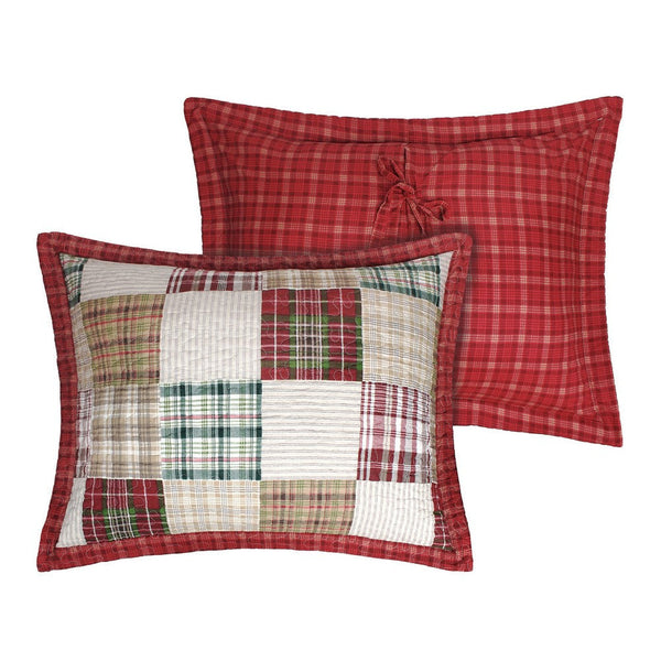 Evi 36 Inch Quilted King Pillow Sham, Cotton Rich Fill, Multicolor Plaid By Casagear Home