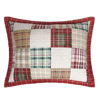 Evi 36 Inch Quilted King Pillow Sham, Cotton Rich Fill, Multicolor Plaid By Casagear Home