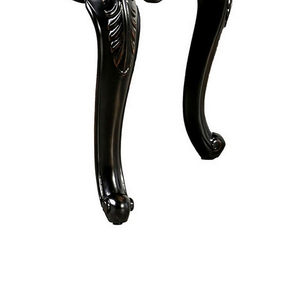 Roche Coffee Table, 53 Inch, Classical Cabriole Legs, Dark Brown Solid Wood - BM319799