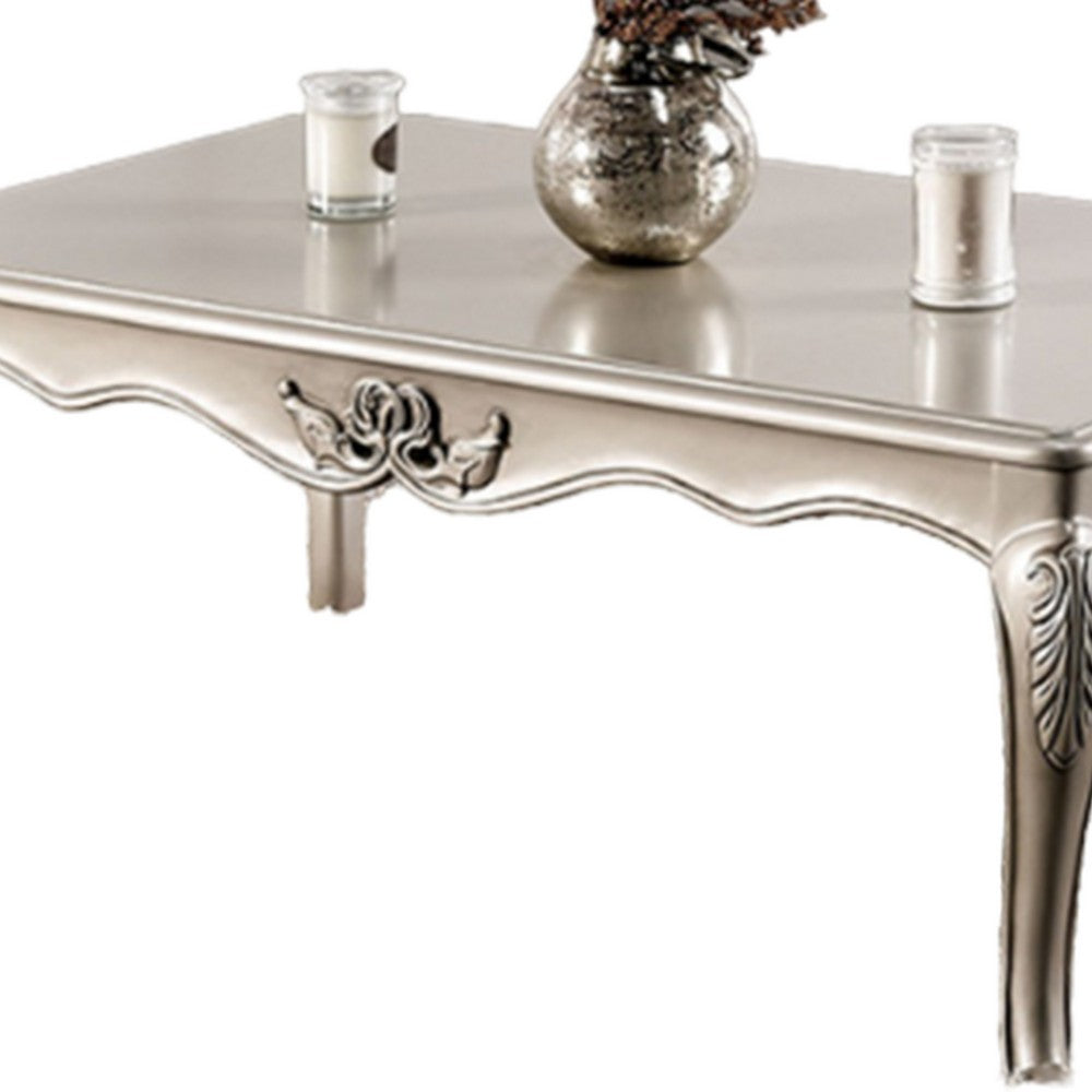 Roche Coffee Table, 53 Inch, Classical Cabriole Legs, Champagne Gold Wood - BM319801