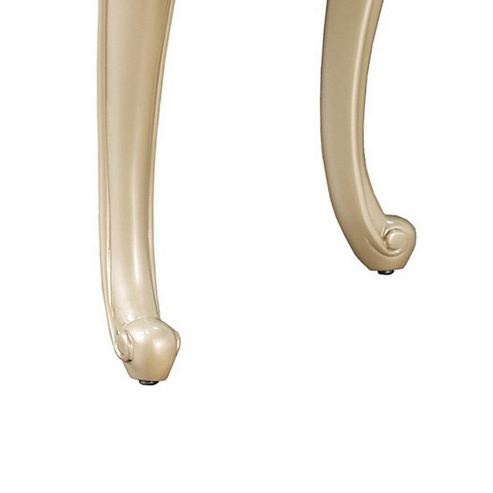 Roche Side End Table, 29 Inch, Classic Cabriole Legs, Champagne Gold Wood - BM319802