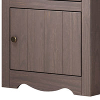 Stav Nightstand, 1 Drawer and Door, 25 Inch, Plank Style, Gray Solid Wood - BM319809
