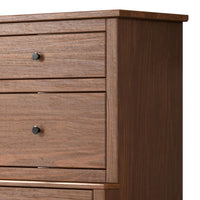 Stav Tall Dresser Chest with 4 Drawers, Plank Style, Brown Solid Wood - BM319810
