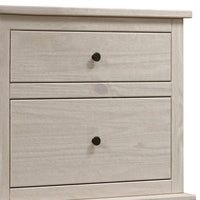 Stav Tall Dresser Chest with 4 Drawers, Plank Style, White Solid Wood - BM319813