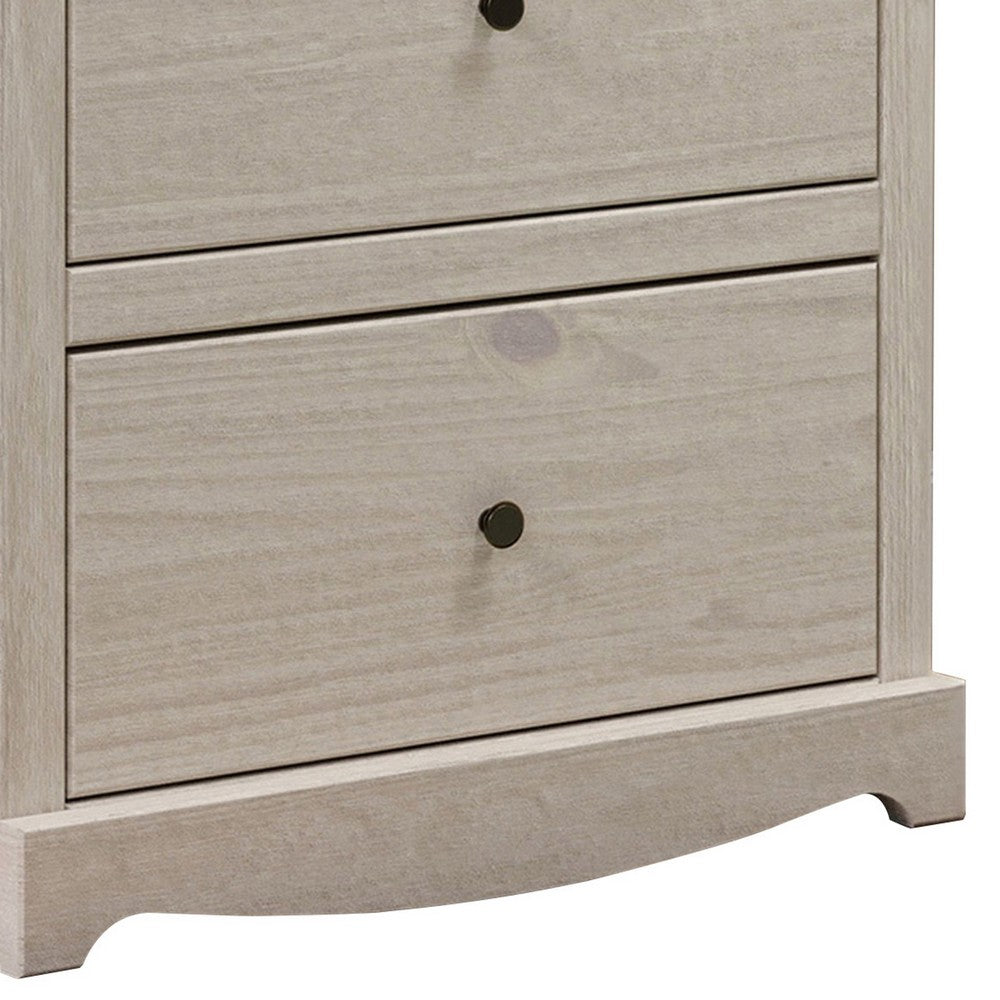 Stav Tall Dresser Chest with 4 Drawers, Plank Style, White Solid Wood - BM319813
