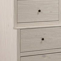 Stav Tall Dresser Chest with 4 Drawers, Plank Style, White Solid Wood - BM319813