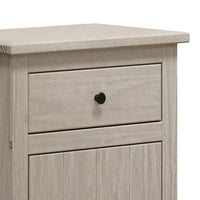 Stav Nightstand, 1 Drawer and Door, 25 Inch, Plank Style, White Solid Wood - BM319815